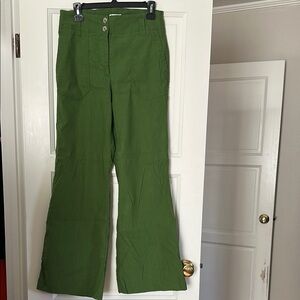 Maeve Green Wide-Leg Pants